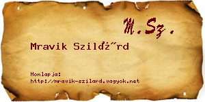 Mravik Szilárd névjegykártya