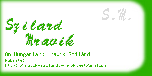 szilard mravik business card